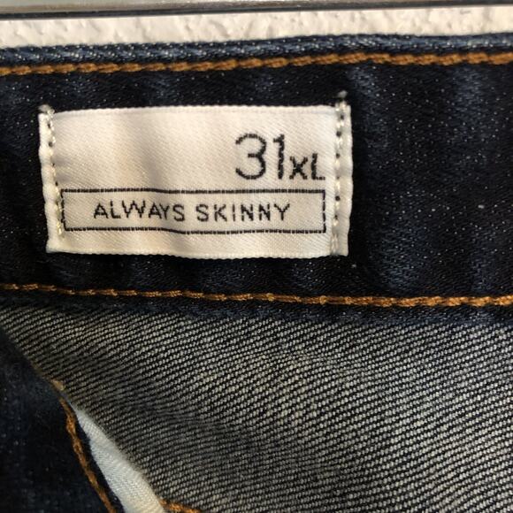 Gap 1969 Always Skinny Jeans 31 Extra Long Dark Wash Denim Straight Leg Pant - Picture 4 of 9